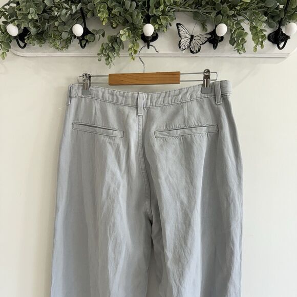 Topshop mid rise lightweight straight leg pants in blue New size 10 - Picture 3 of 6